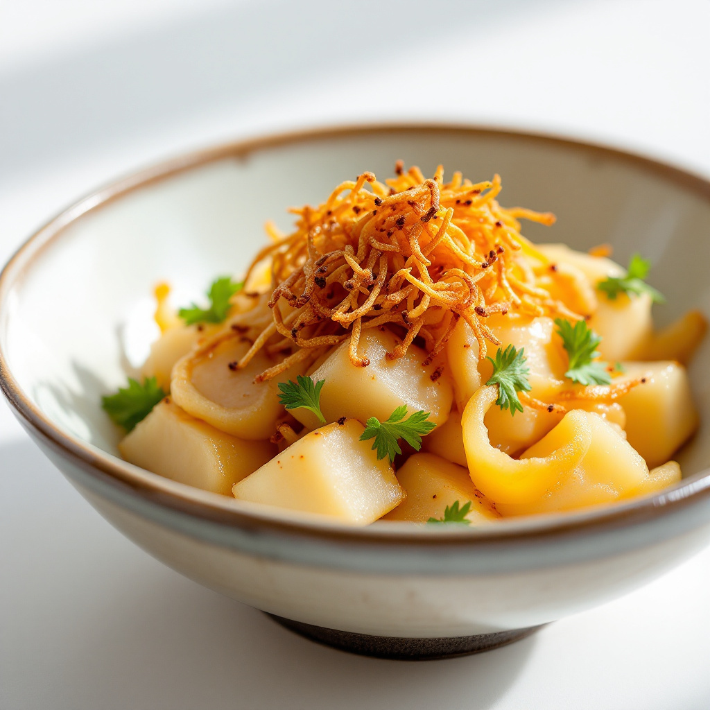 Японский салат с репой Japanese Turnip Salad with Smoked Eel