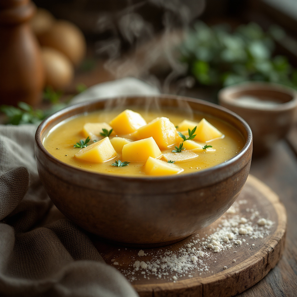 Картофельный суп Potato Flour Soup with Pecorino