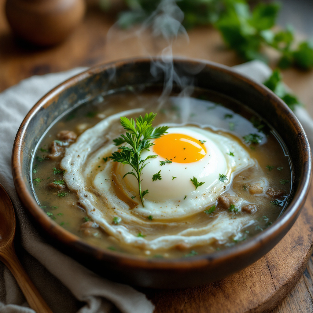 Яйца в бульоне Poached Egg in Meat Broth