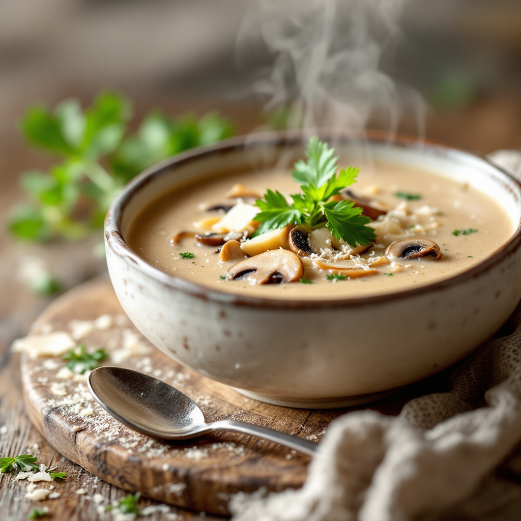 Грибной крем-суп Creamy Porcini Mushroom Soup with Parmesan