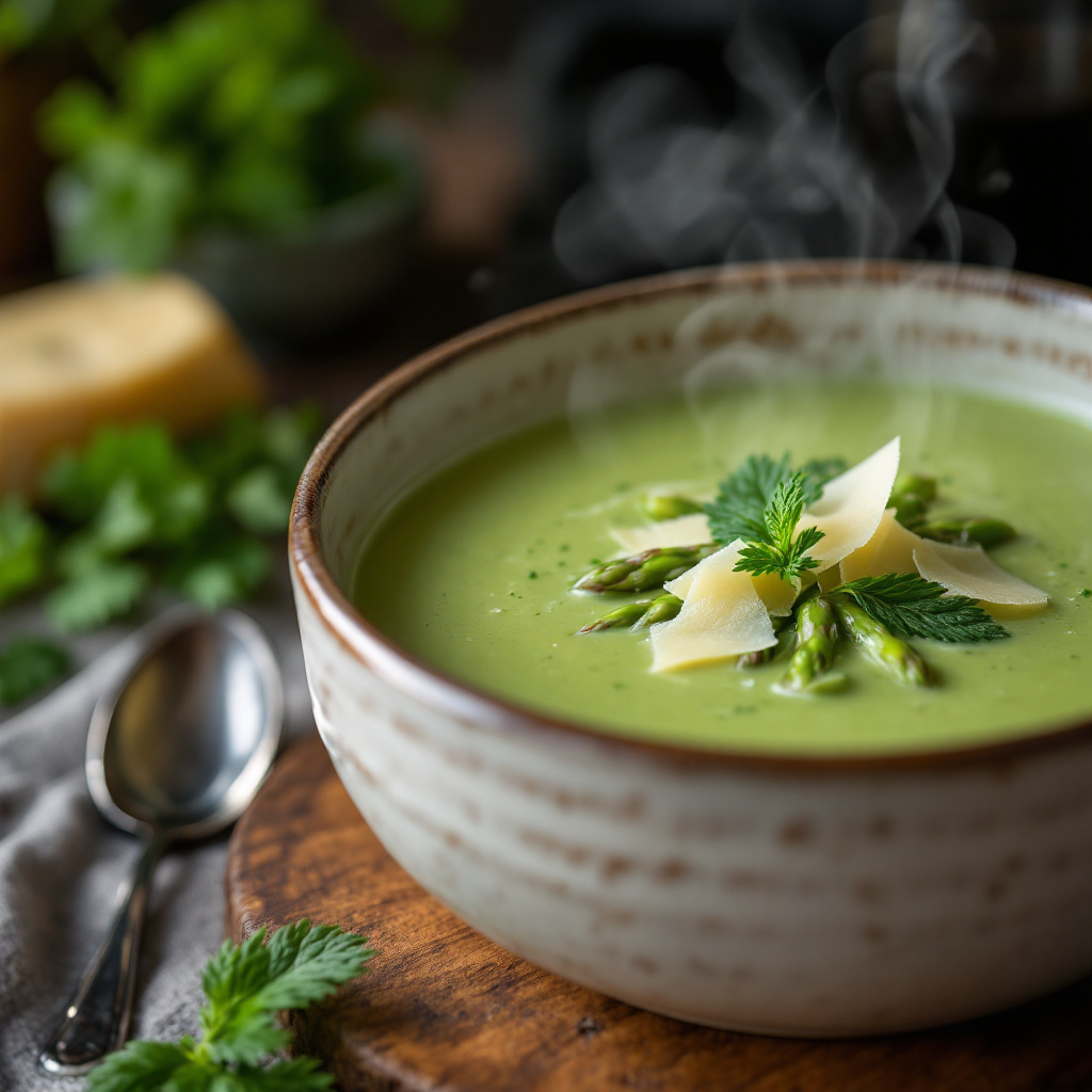 Спаржевый суп Asparagus Soup with Nettle and Parmesan