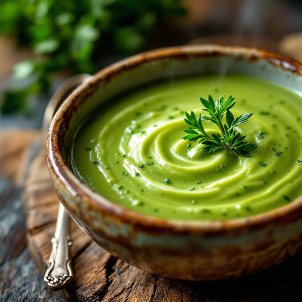 Marjoram Pea Cream Soup