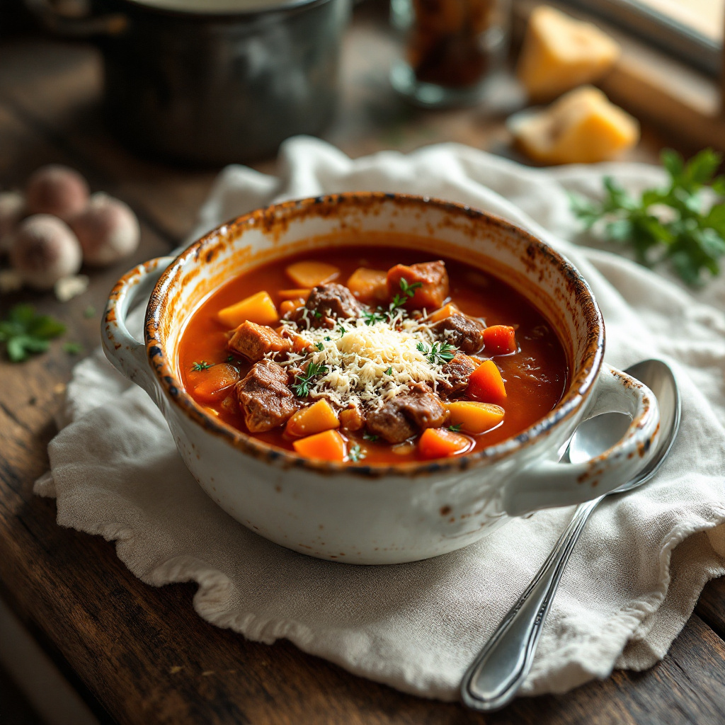 Гуляш-суп с мясом и овощами — сытный и ароматный рецепт 1 Гуляш-суп