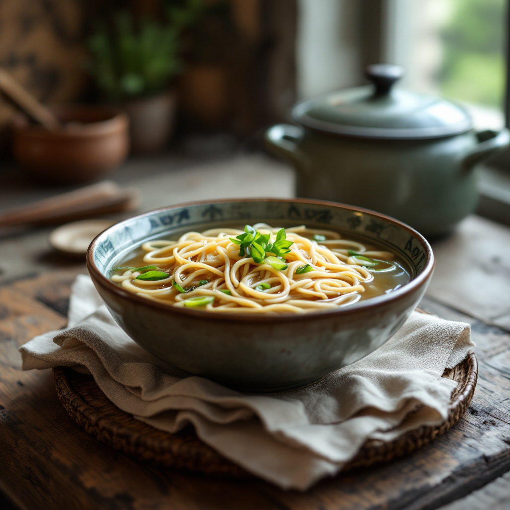 Китайский суп с лапшой, овощами и курицей 1 Китайский суп