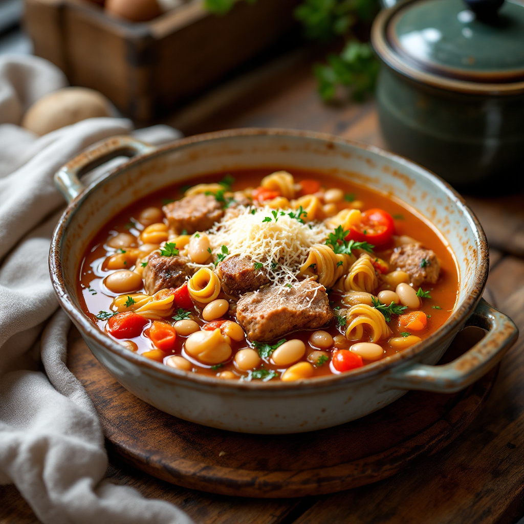 Абруццкая суп с свининой, овощами и фасолью 1 Абруццкая суп с свининой