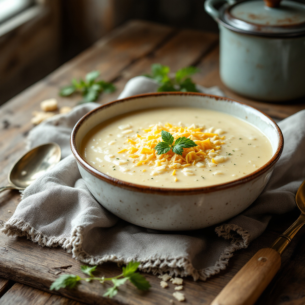 Суп с рисовой мукой и пармезаном