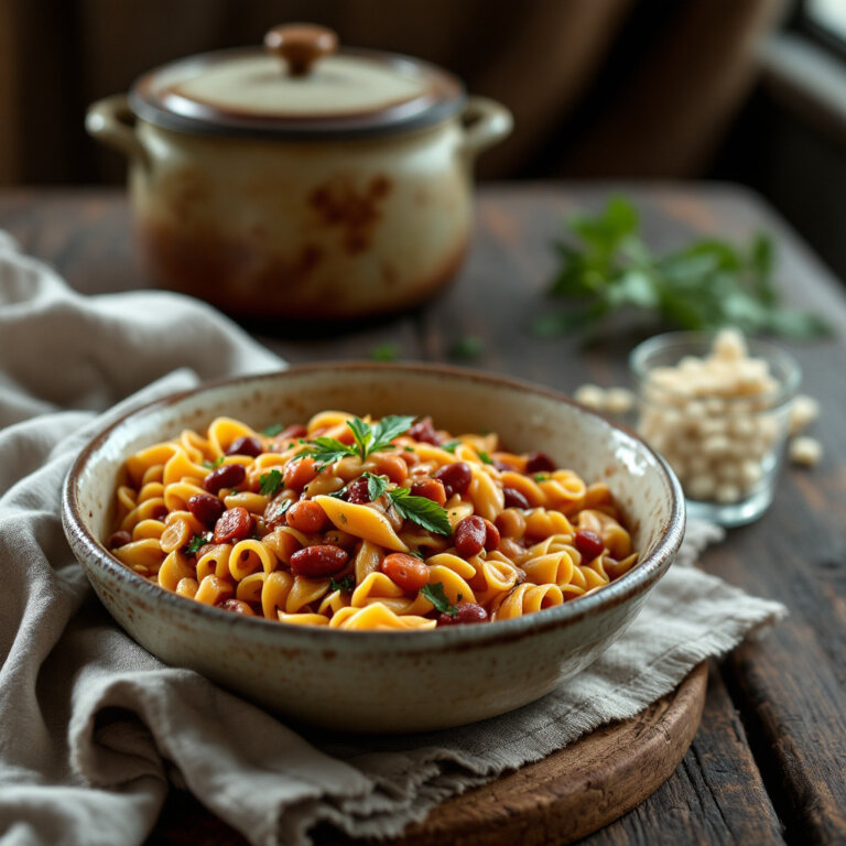 Минестра с рожками и фасолью
